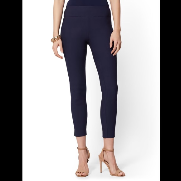 NY&C Whitney Pull On Navy Blue Ankle High Waisted Pants - Picture 6 of 6
